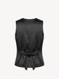 Dark Chocolate cropped velvet vest