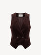 Dark Chocolate cropped velvet vest