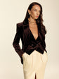 Dark Chocolate cropped velvet vest