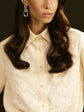 Blouse with lace trim