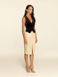 Dark Chocolate cropped velvet vest