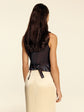 Dark Chocolate cropped velvet vest