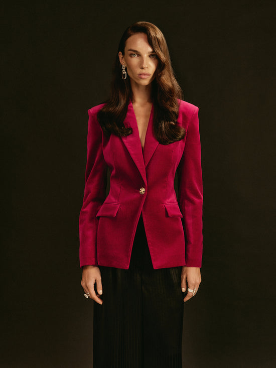 Ruby Velvet Blazer