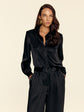 Blouse with lace trim